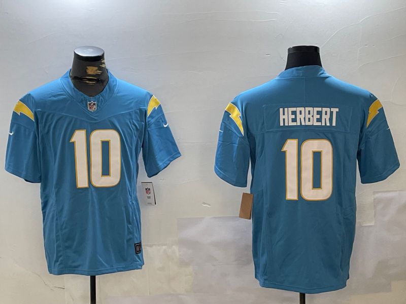 Men Los Angeles Chargers #10 Herbert Blue Second generation 2024 Nike Limited NFL Jersey style 3->los angeles chargers->NFL Jersey